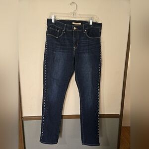 Levi's Women's Classic Mid Rise Studded Skinny Jeans Size 14